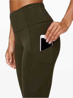 Lululemon Fast & Free Tight 25’’ Nulu Dark Olive High Rise Leggings - Size 10/12